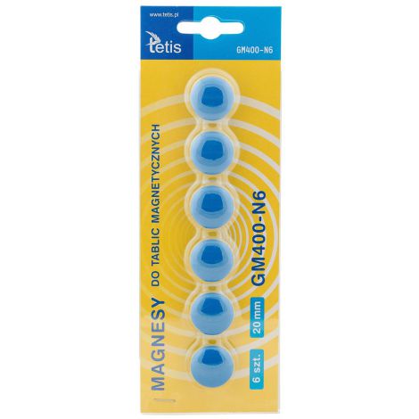 Magnesy Tetis 2cm Niebieskie, 6szt